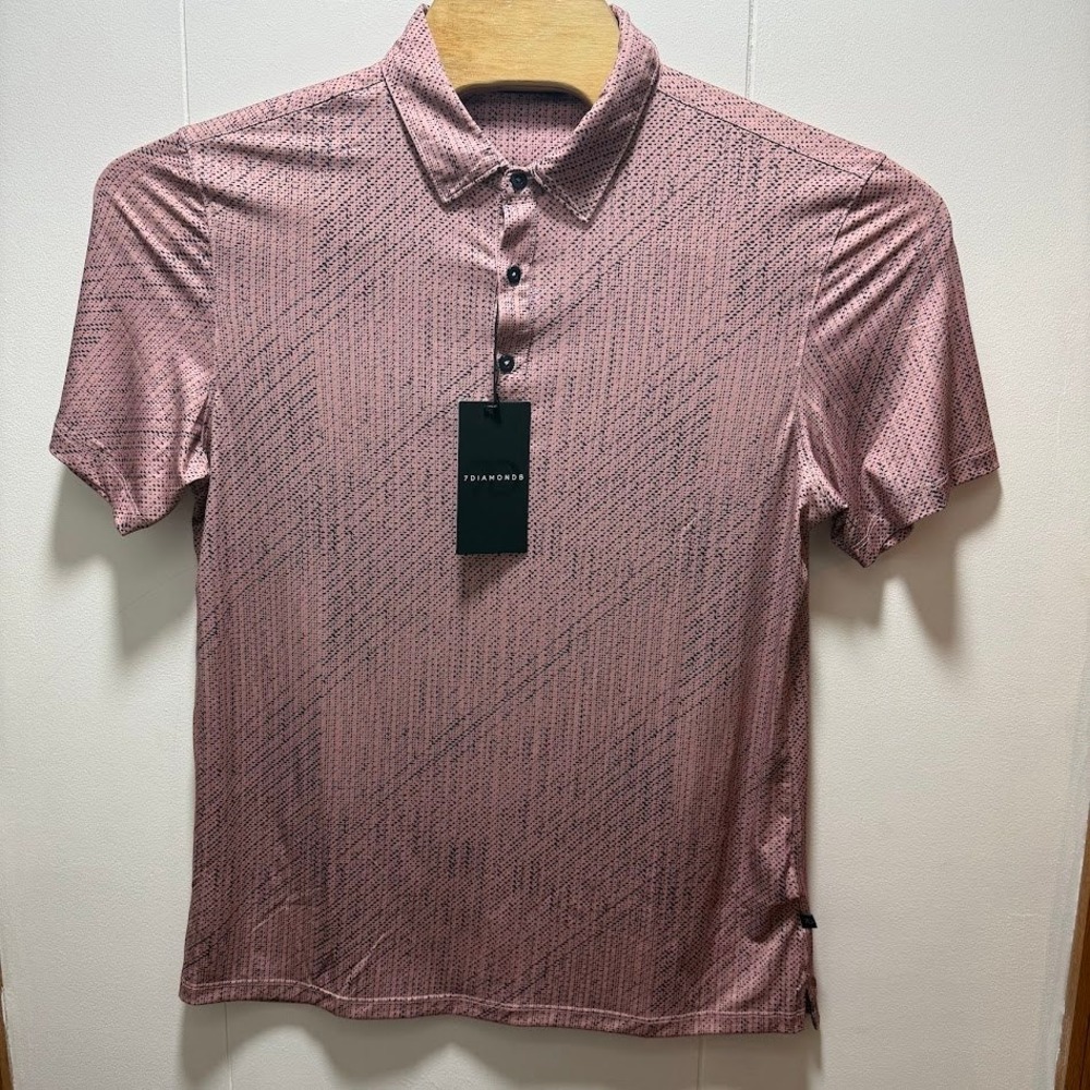 7Diamonds 4 Way‎ Stretch Mens Performance Polo Shirt Size Medium NEW WITH TAGS